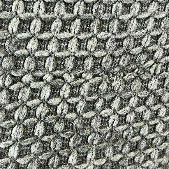 Gray Knit Poncho with Fringe edges - Picture 5 of 6